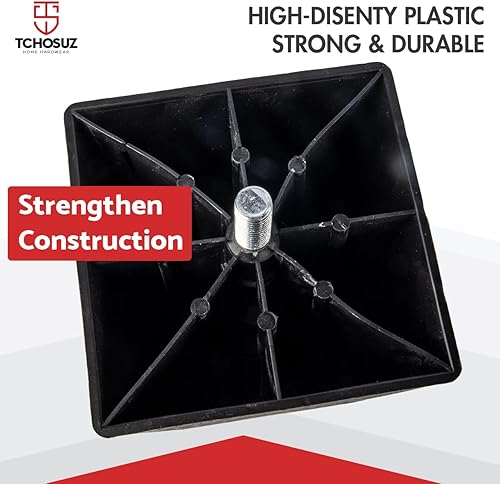 Miniatura 4 de Patas de plástico para muebles de 8 pulgadas  7.9 in, paquete de 4 patas de repuesto de grano de madera de pirámide de plástico moderno de mediados