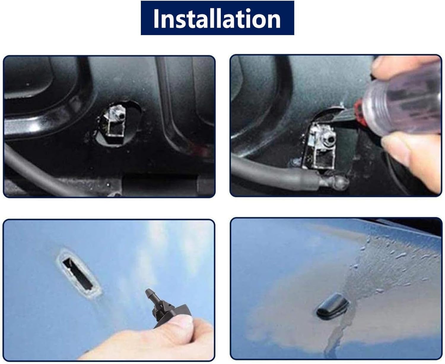 Car Wiper Nozzle for Jeep Patriot 2008-2015 2Pcs Car Front Windshield Wiper Washer Spray Water Nozzles Jet