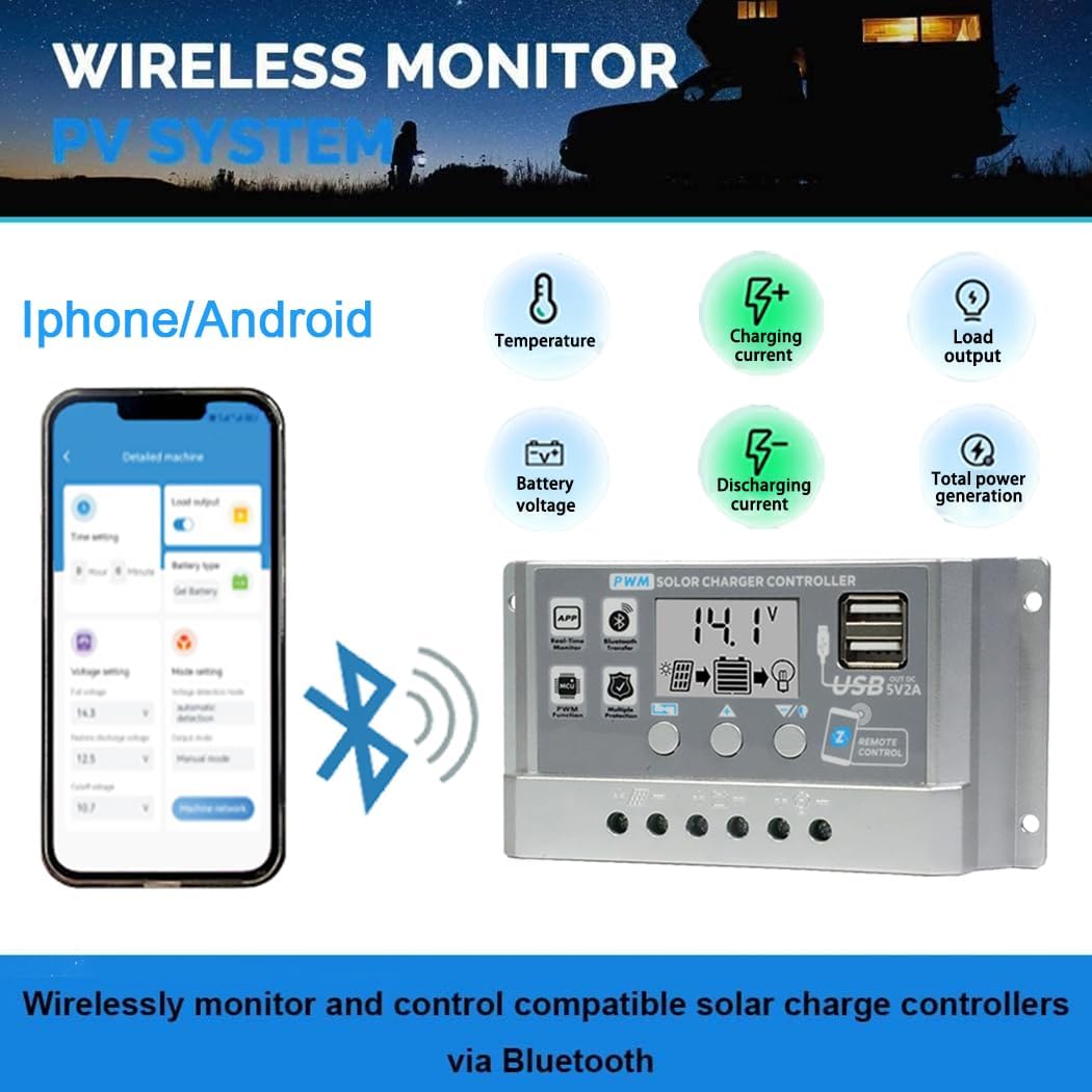 Y&H 30A PWM Solar Charge Controller with LCD display and USB ports