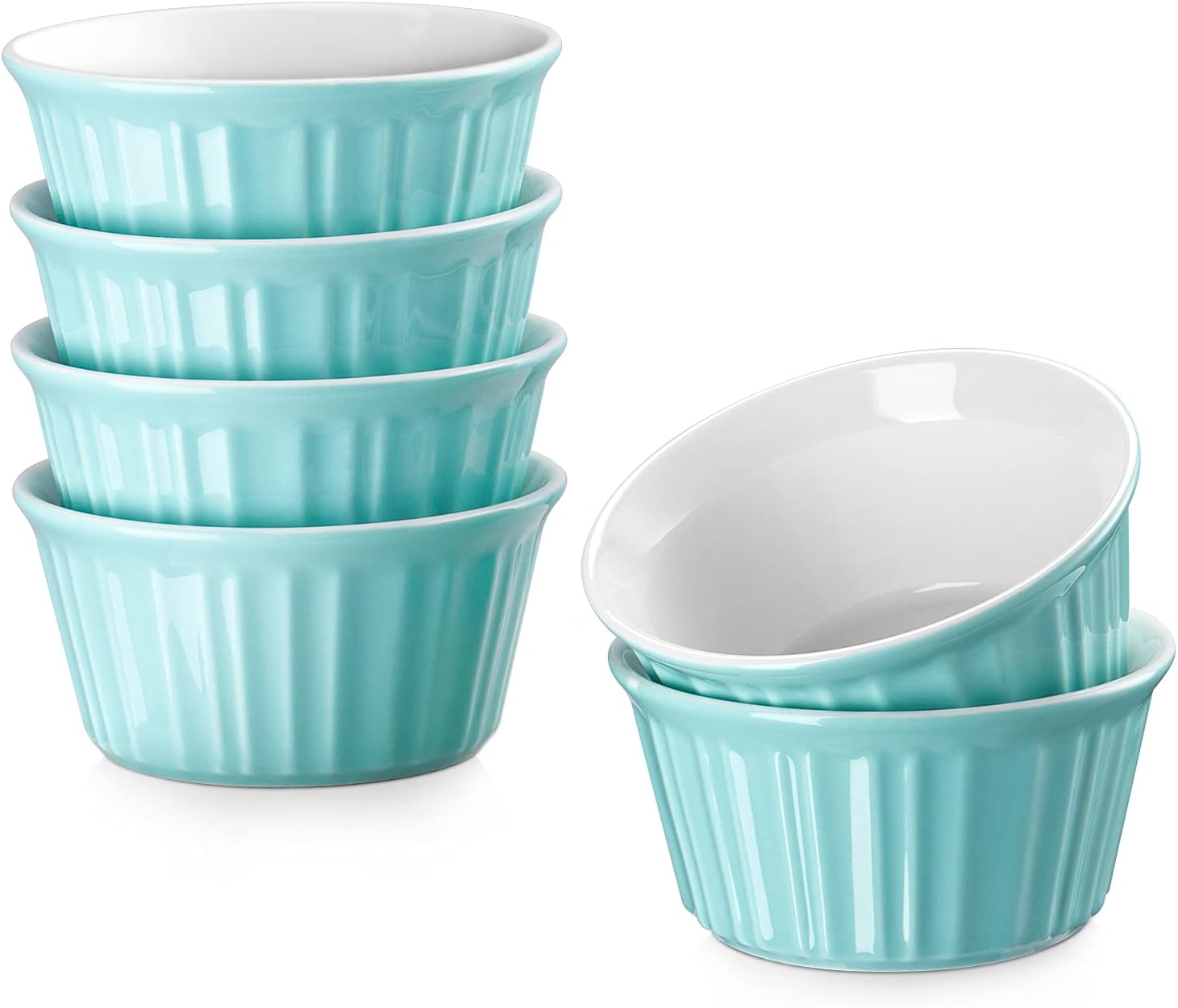 LIFVER 6 oz Ramekins Small Mini Baking Ceramic Ramekins