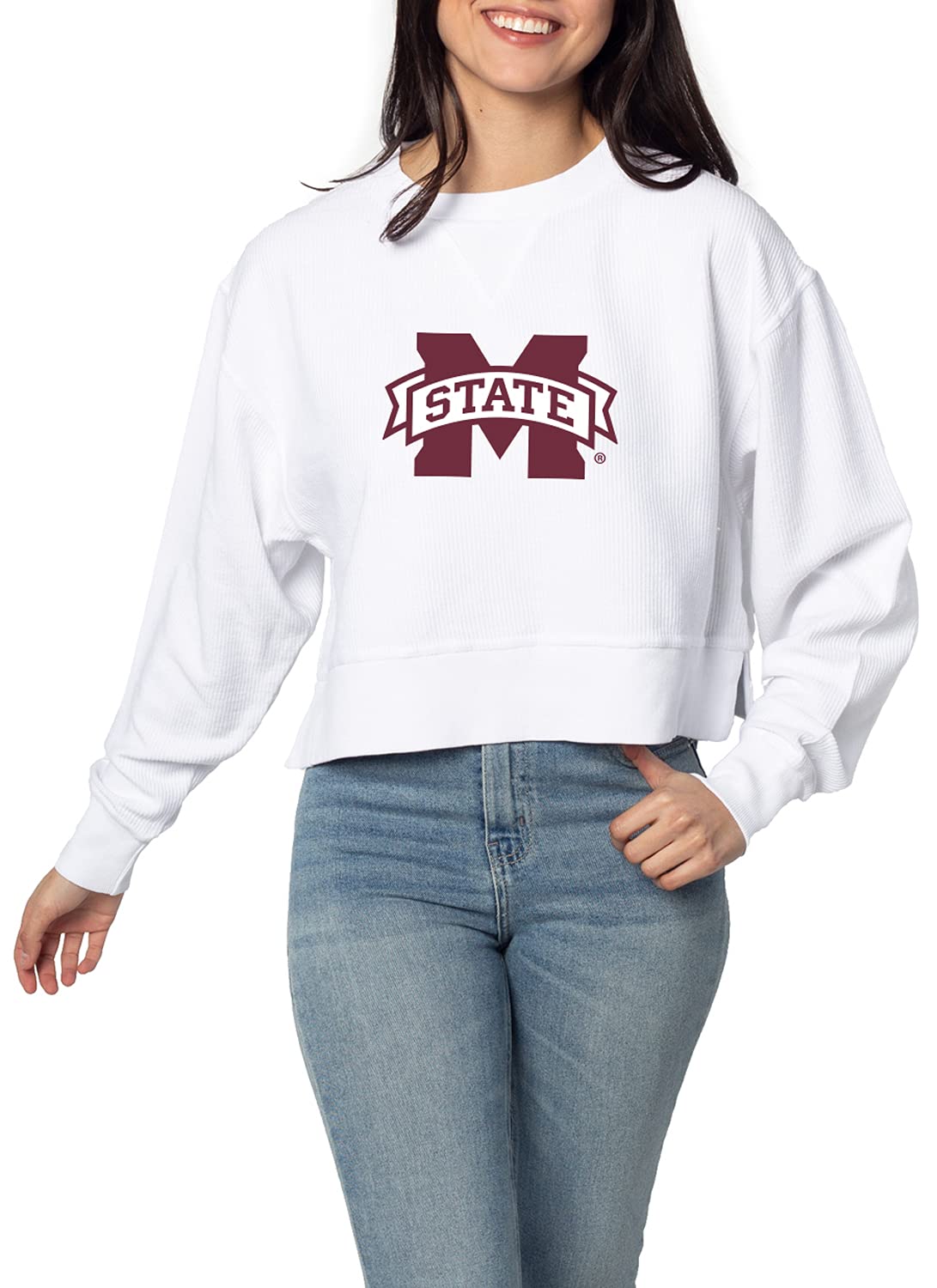 chicka-d NCAA womens Corded Boxy Pullover