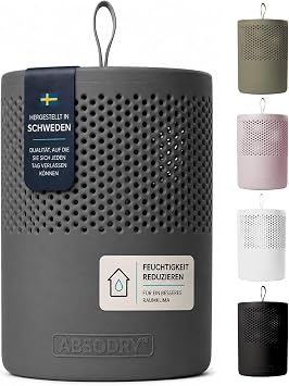 AbsoDry dehumidifier, without electricity, ² spare package up to 25 m– included – recycled plastic – room for living room, bathroom, pantry dehumidifier – dehumidifier – gray