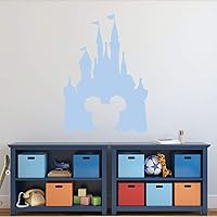 Vista 3 de Calcomanía de Pared con Silueta de Castillo - Adhesivo de Vinilo Despegable y Adherible con Recorte en Forma de Mickey para Guardería, Sala
