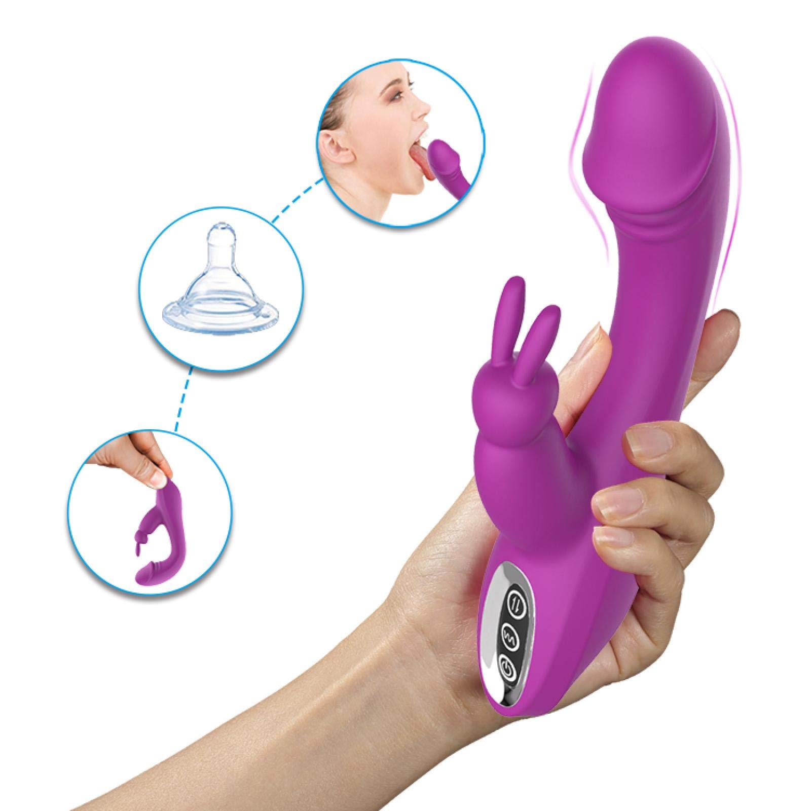 Conejo G Spot Clitoris estimulador pene Anal consolador vibrador Doble penetración Juguetes sexuales para Mujeres Parejas Adultas Producto Sexual