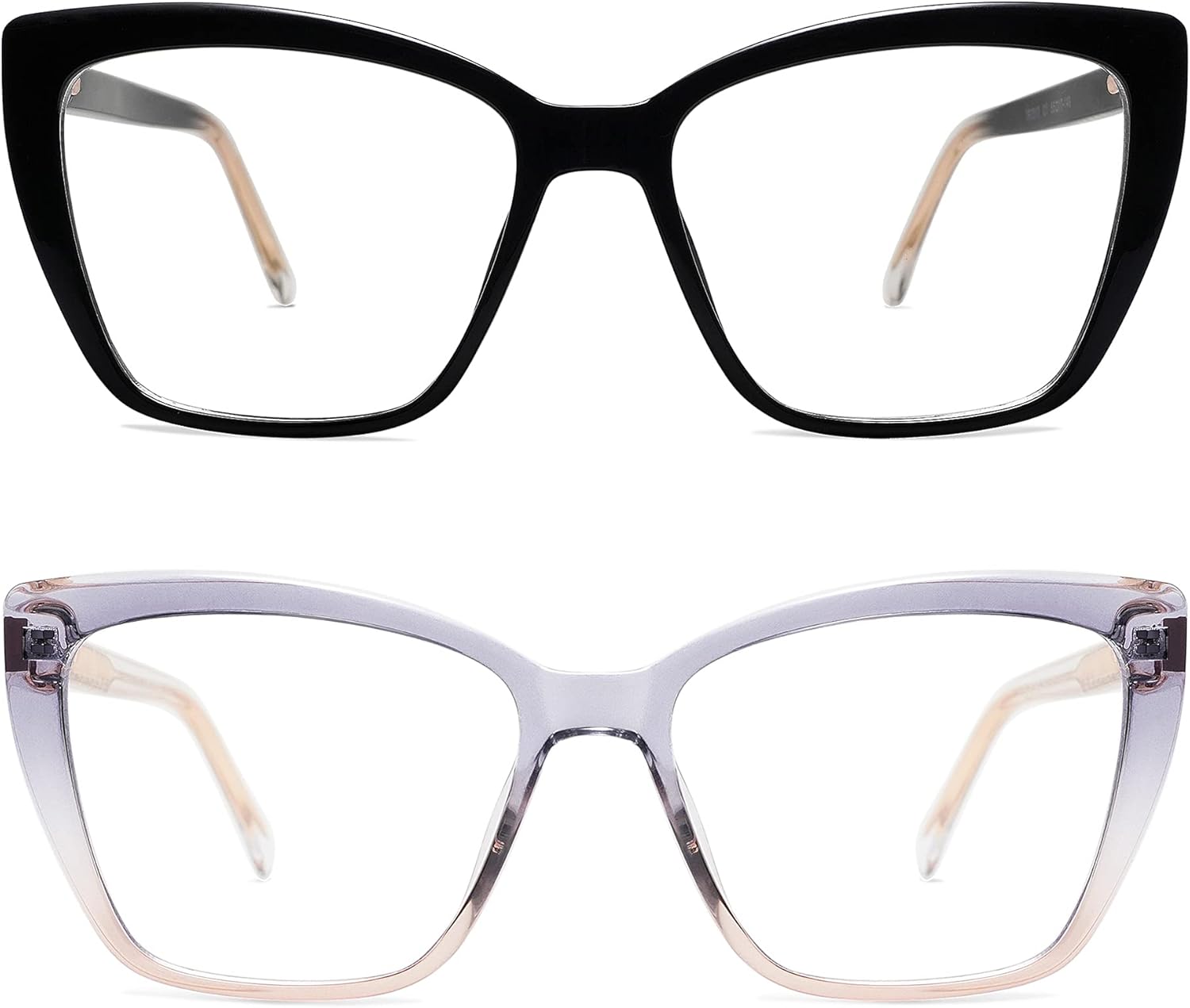 AMOMOMA Trendy TR90 Oversized Blue Light Reading Glasses Women,Stylish Square Cat Eye Glasses AM6031 - Image 4