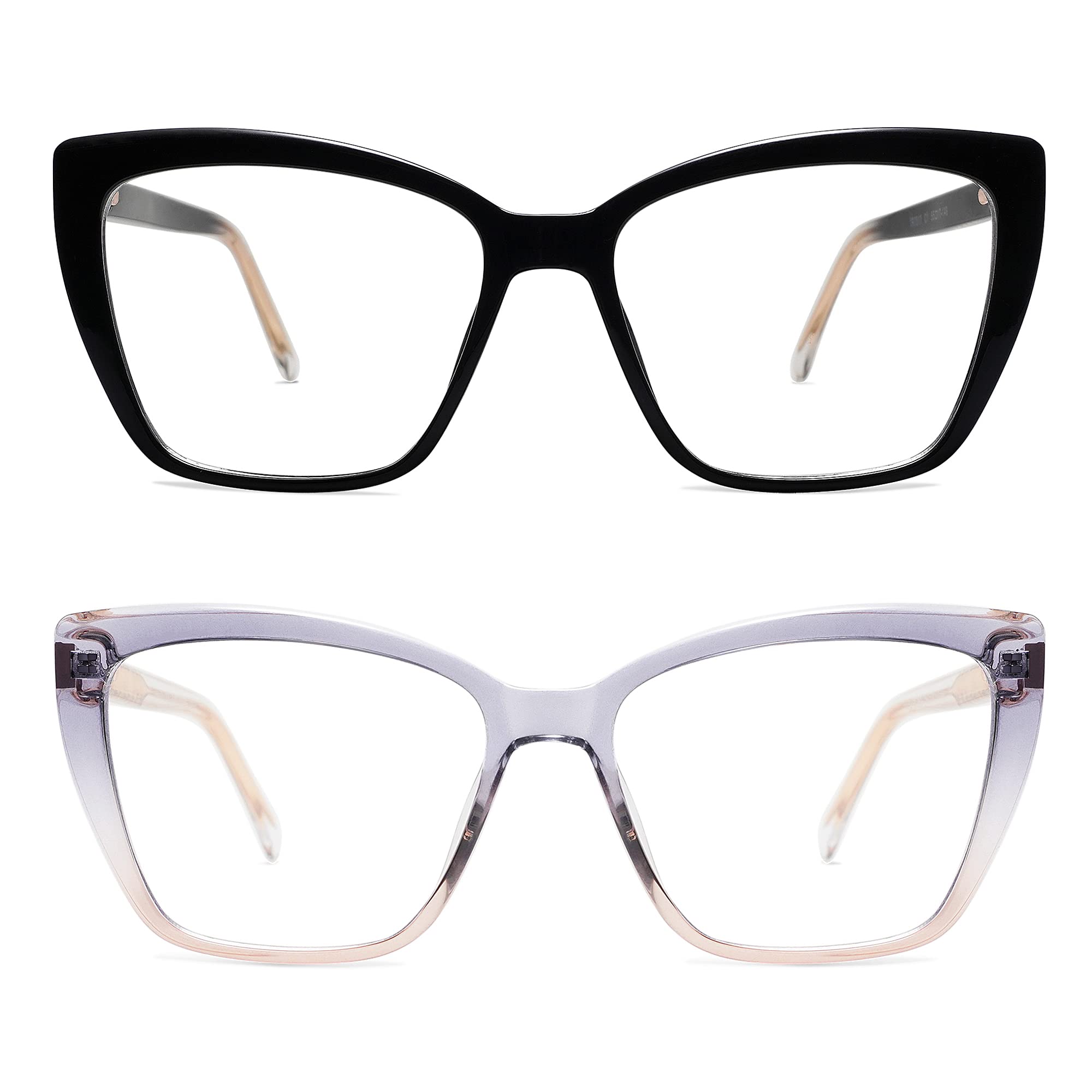 AMOMOMA Trendy TR90 AM6031 - Anteojos de lectura para luz azul de mujer, elegantes lentes cuadrados de ojo de gato