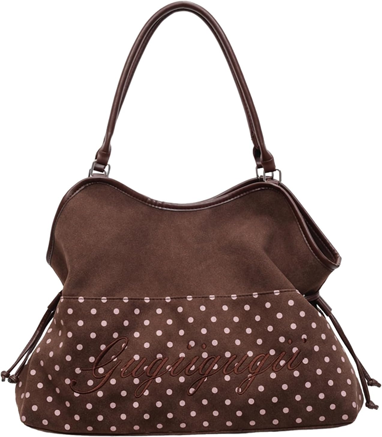 JQWYGB Polka Dot Hobo Tote Bag Y2k Hobo Shoulder Bag for Women Polka Dot Slouchy Tote Handbag for Work Travel