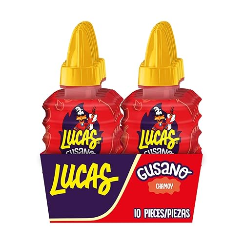 Miniatura 3 de Lucas Gusano Fruity Chamoy - Caramelos picantes líquidos con sabor a chamoy, 1.26 onzas, paquete de 10 piezas para golosinas, frutas, aperitivos,