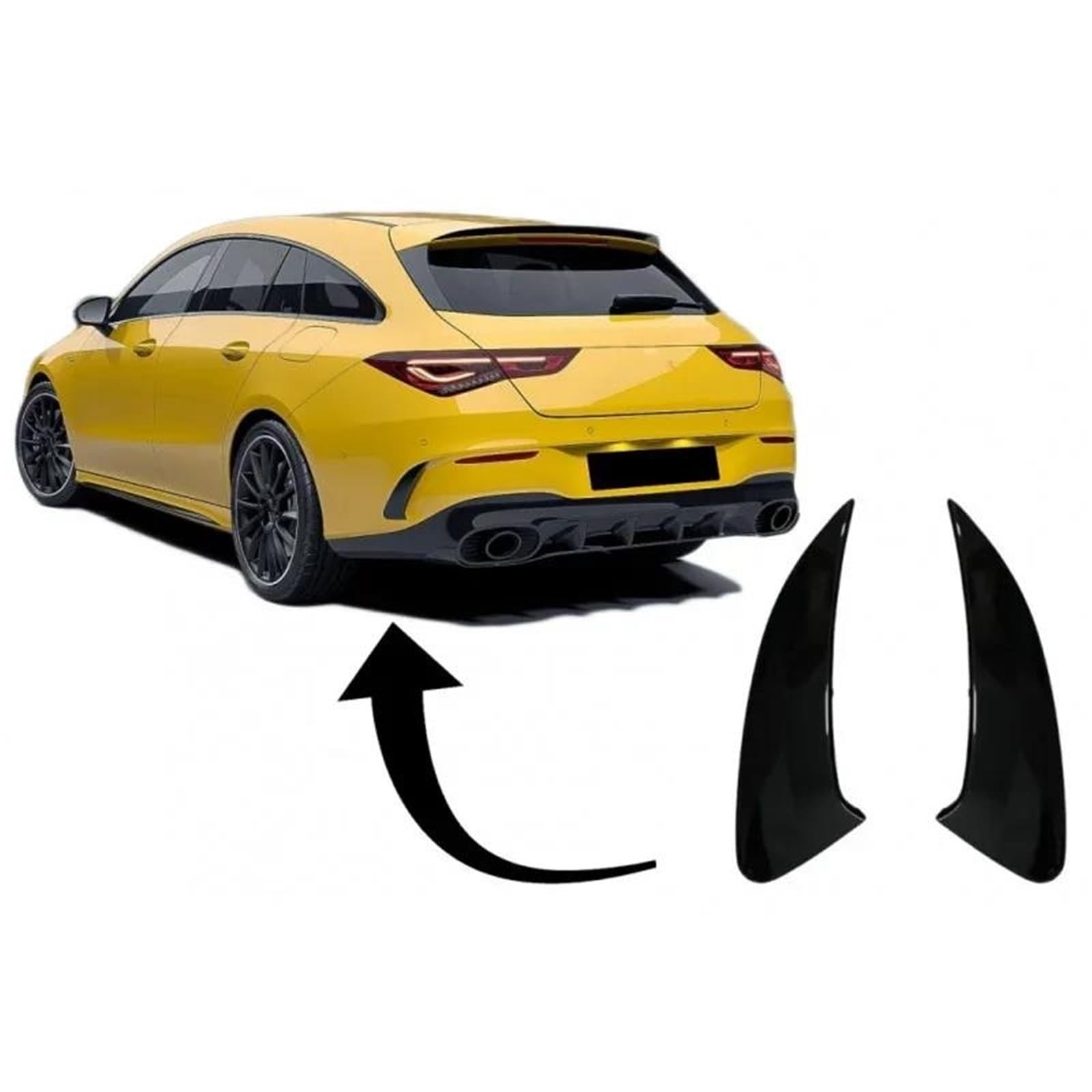 Spoiler Posteriore Per Mercedes Per Benz CLA-Class C118 CLA35 CLA45 AMG 2019 + Auto Paraurti Posteriore Spoiler Air Vent Copertura Gloss Nero Di Carbonio Diffusore Paraurti(Nero lucido)