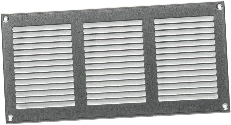 EUROPLAST 300x150mm / 12x6" inch Zinc Metal Air Vent Grille Cover with Insect Mesh - Ventilation Cover
