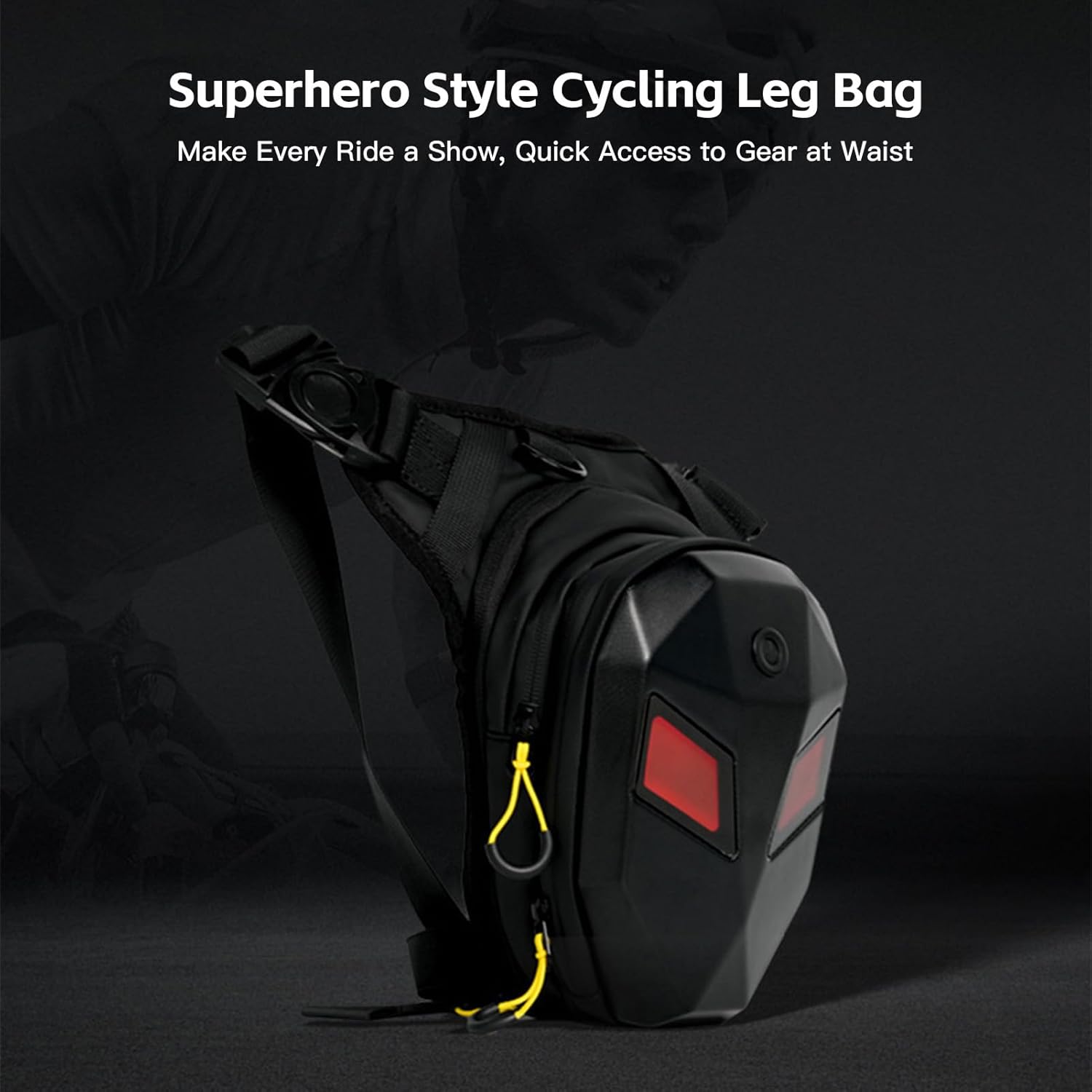 doorslay Motorcycle Leg Bag, LED Leg Pack Waist Pack, EVA Hard Exterior Drop Pouch for Men & Women with Multiple Pockets for Cycling Running Outdoor Sports