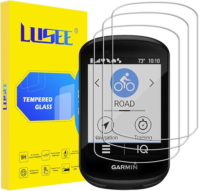 Lusee 3 Pack Screen Protector for Garmin Edge 830 / Edge 530 Tempered Glass [9H Hardness] [HD Clear] [Case friendly] Anti Scratch/Anti Fingerprint 2.5D Screen Protector for Garmin Edge 830/530