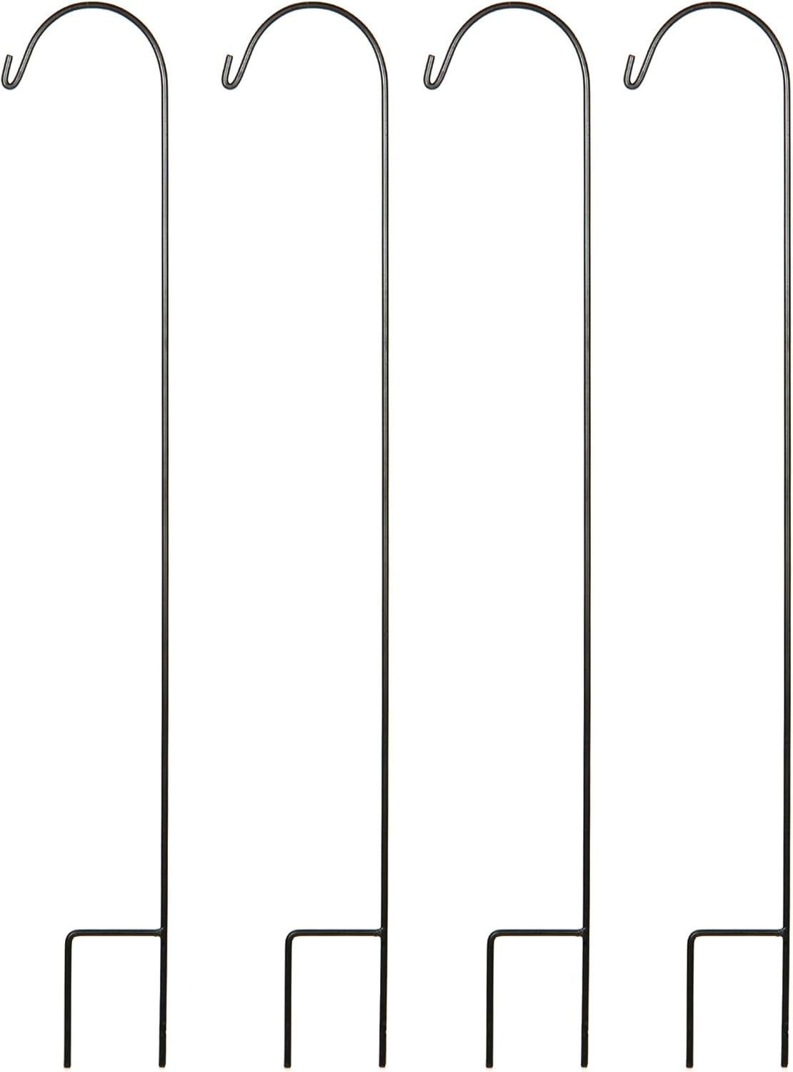 Hosley Set of 4 Shepherd Hooks 33 Inches High Ideal for Solar LED Lights Bird Feeders Mason Jars Plant Hangers Lanterns Garden Stakes Gift for Weddings House Warming Special Events O3