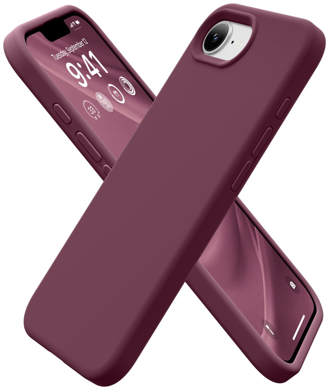 GolbinBox Magnetic for iPhone 17e/16e Case, Silicone Cover, Wine Red