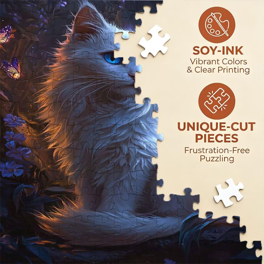 Katze WeißEs Haar Puzzle 6000 Teile, Klassische Puzzles, Geschicklichkeitsspiel Puzzle für Erwachsene, Puzzlespiele für Die Ganze Familie, Mit Schöner Verpackung, Dekoration Puzzles DX0YL3-627