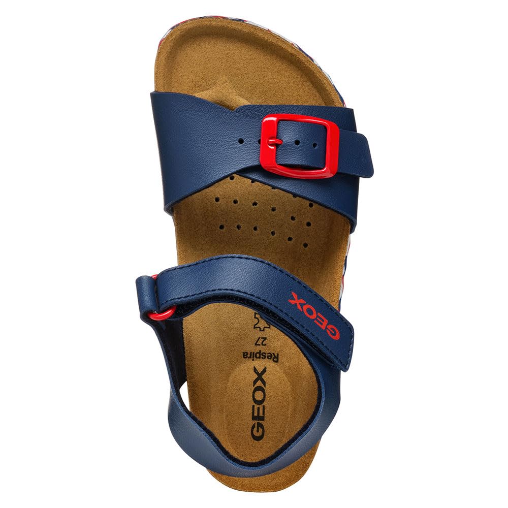Geox - J Ghita Boy B, Sandalia Niños, Navy/White/Red,