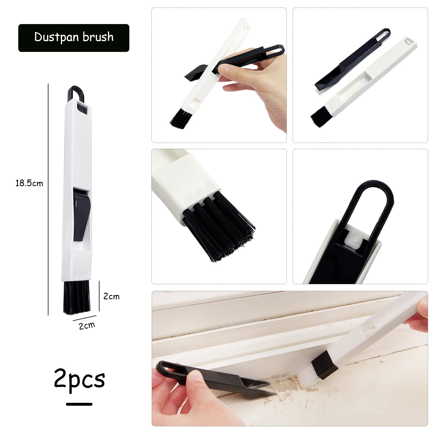 Set 3 Spazzole Per Pulizia Guide Finestre - Con 6 Ricambi E 2 Spazzoline, Per Fessure E Angoli Stretti - Foto 6