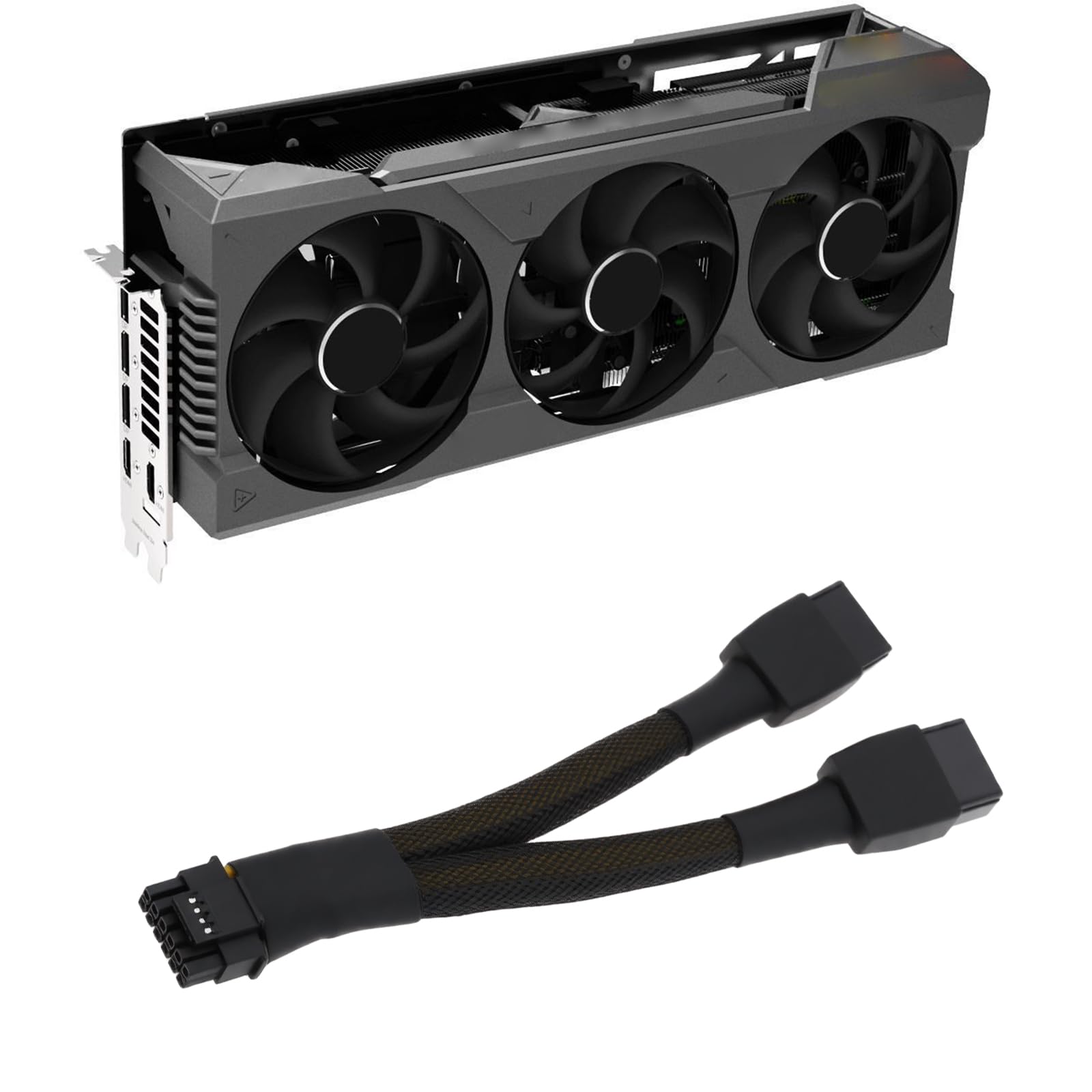 Create idea Cavo adattatore di alimentazione da 16 pin (12 + 4 pin) a 2 x 8 pin, 12 cm, 16 AWG, compatibile con Nvidia RTX 4080 4090