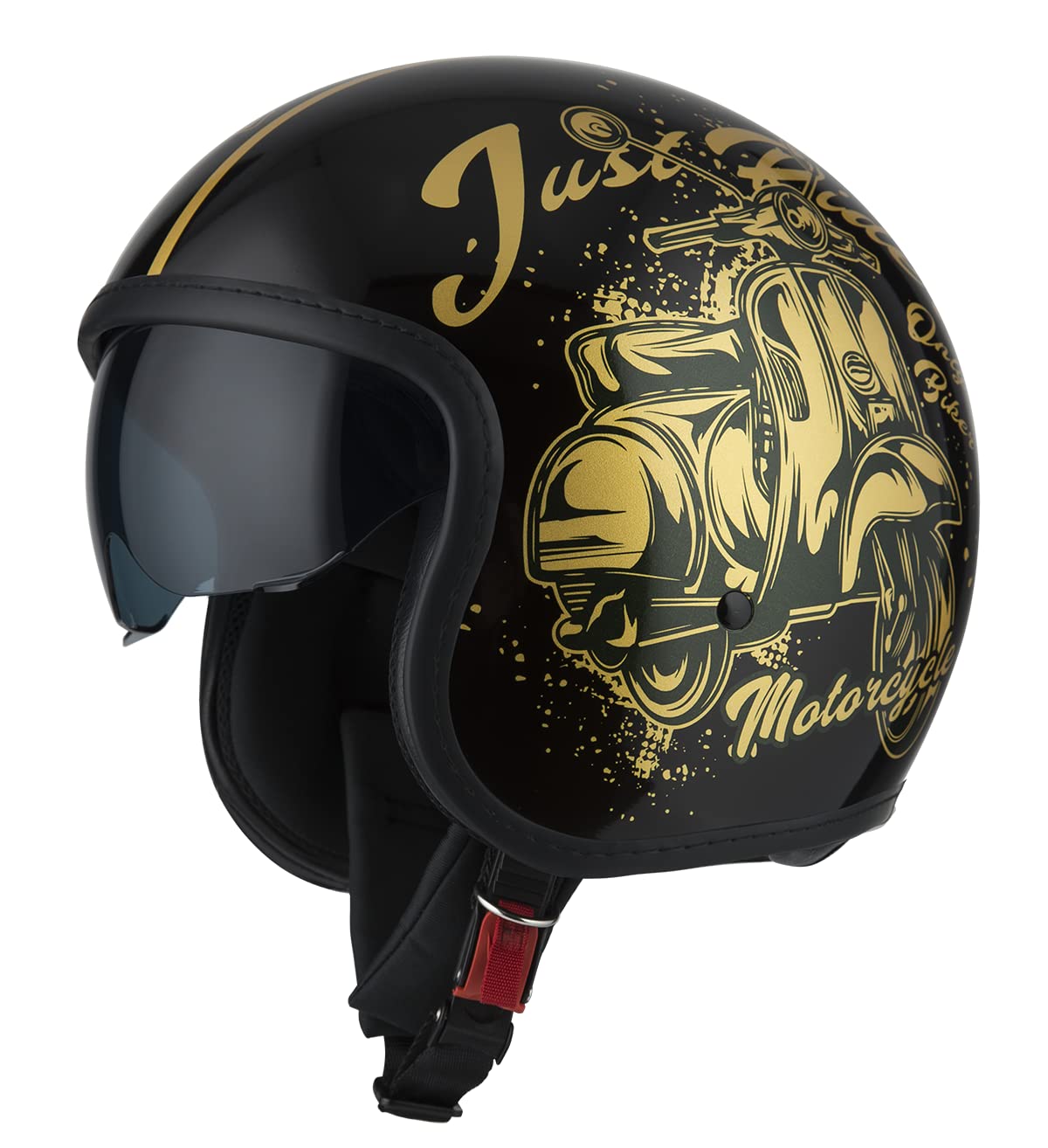 Casco Abierto Jet Modelo Rolling 4 Sun Bello Gold