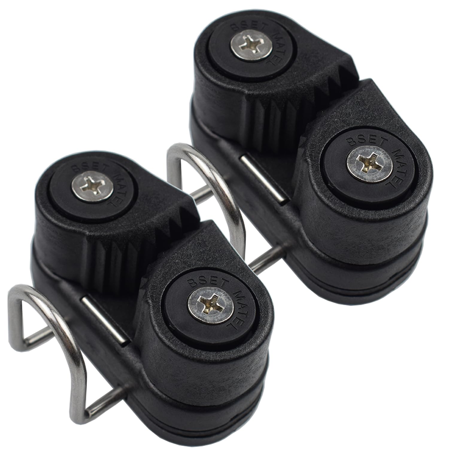 RANDDER Cam Cleats with Wire Flaired Leading Ring, Nylon Cammatic Cleats for Rope 3mm-15mm, Marine Boat Kayak Equipment Fast Entry