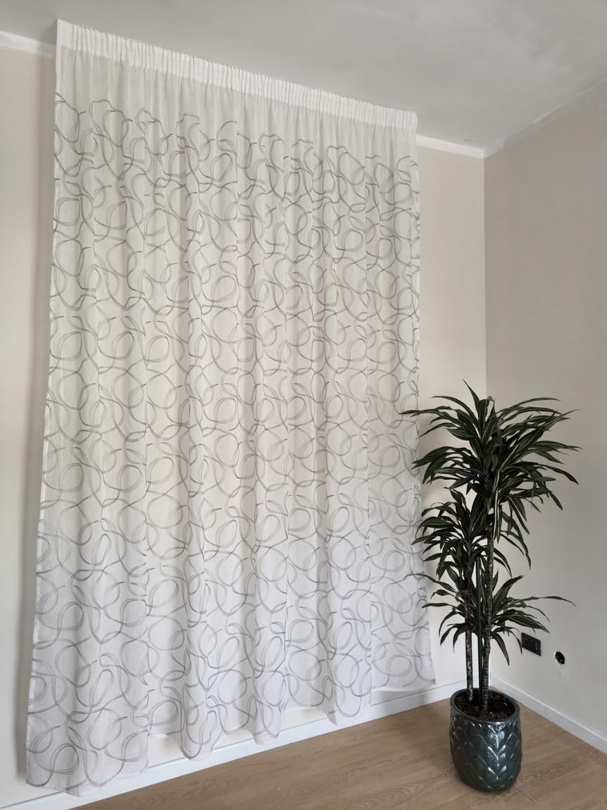 Rideau De Décoration En Voile Transparent Avec Galon Fronceur