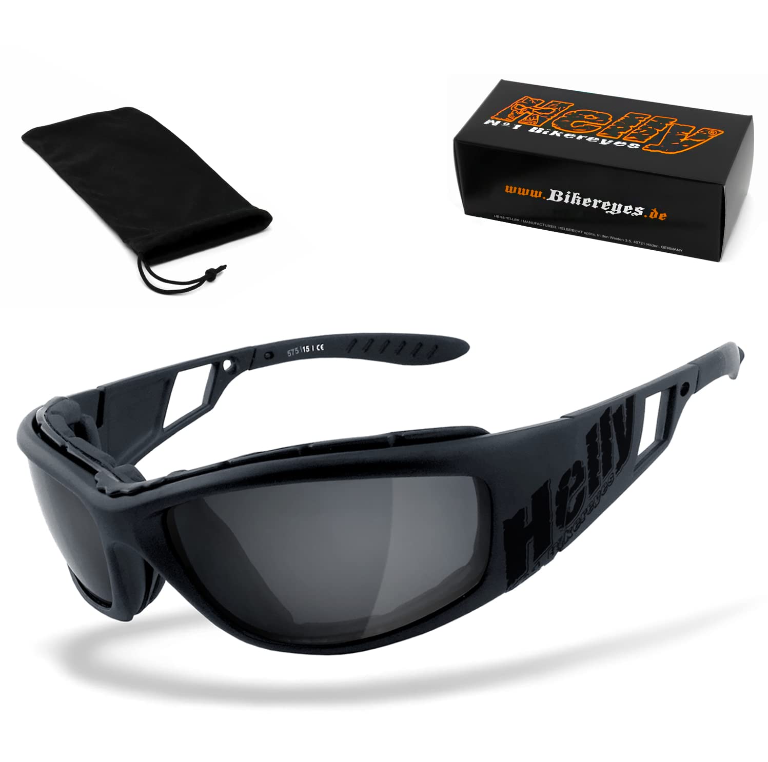 HELLY® - No.1 Bikereyes® | Bikerbrille, Motorradbrille, Motorrad Sonnenbrille | winddicht, gepolstert, beschlagfrei, bruchsicher | Brille