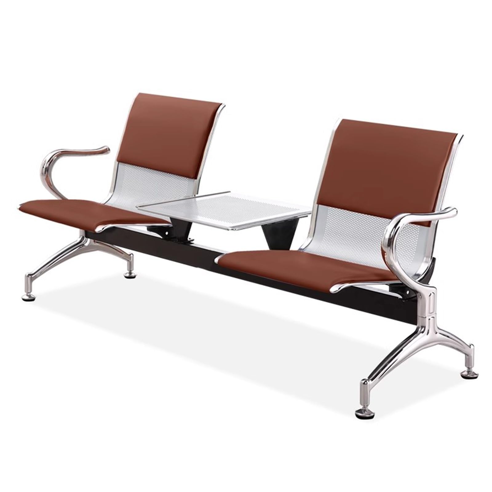 HCZKIUJY Seat PU Reception Chair with Small Table - Durable Waiting Room Furniture for Airports, Banks, Hospitals, Salons, Modern Lobby Seating Solution