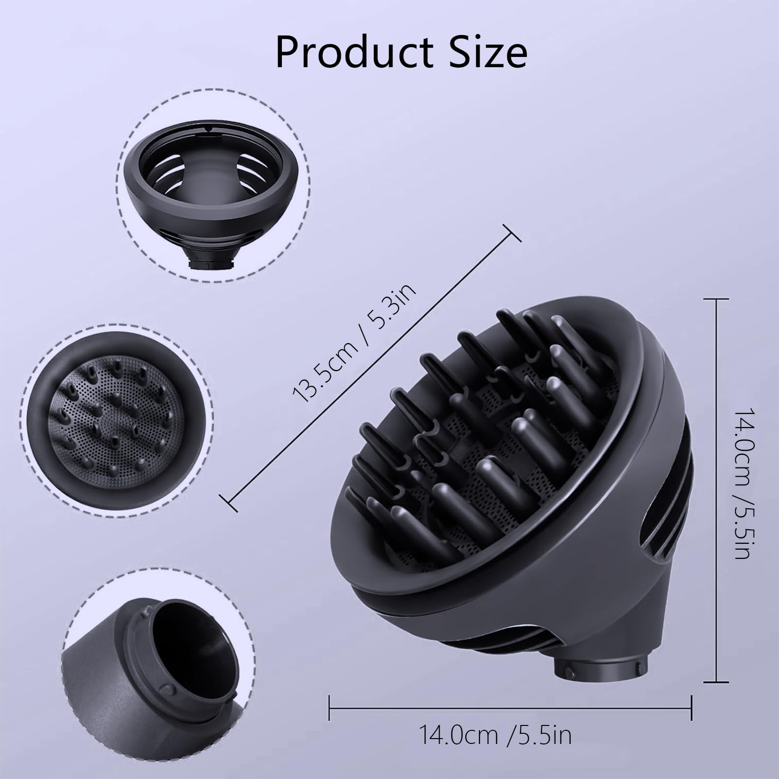 Diffusore per Dyson Airwrap, Asciugacapelli, Diffusore Capelli Ricci Universale per HS01 HS05 HS08, 2 in 1 Embocco, Styling Aria, Asciugatura Rapida, Portatile Diffusore Phon