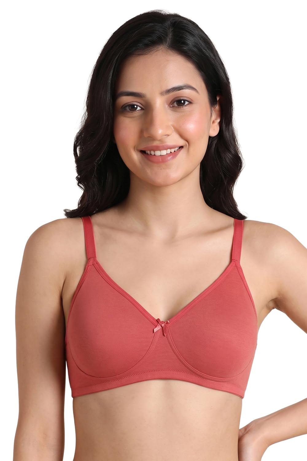 zivame Double Layered Non Wired 3/4th Coverage Tshirt Bra - Faded Rose-picture-12