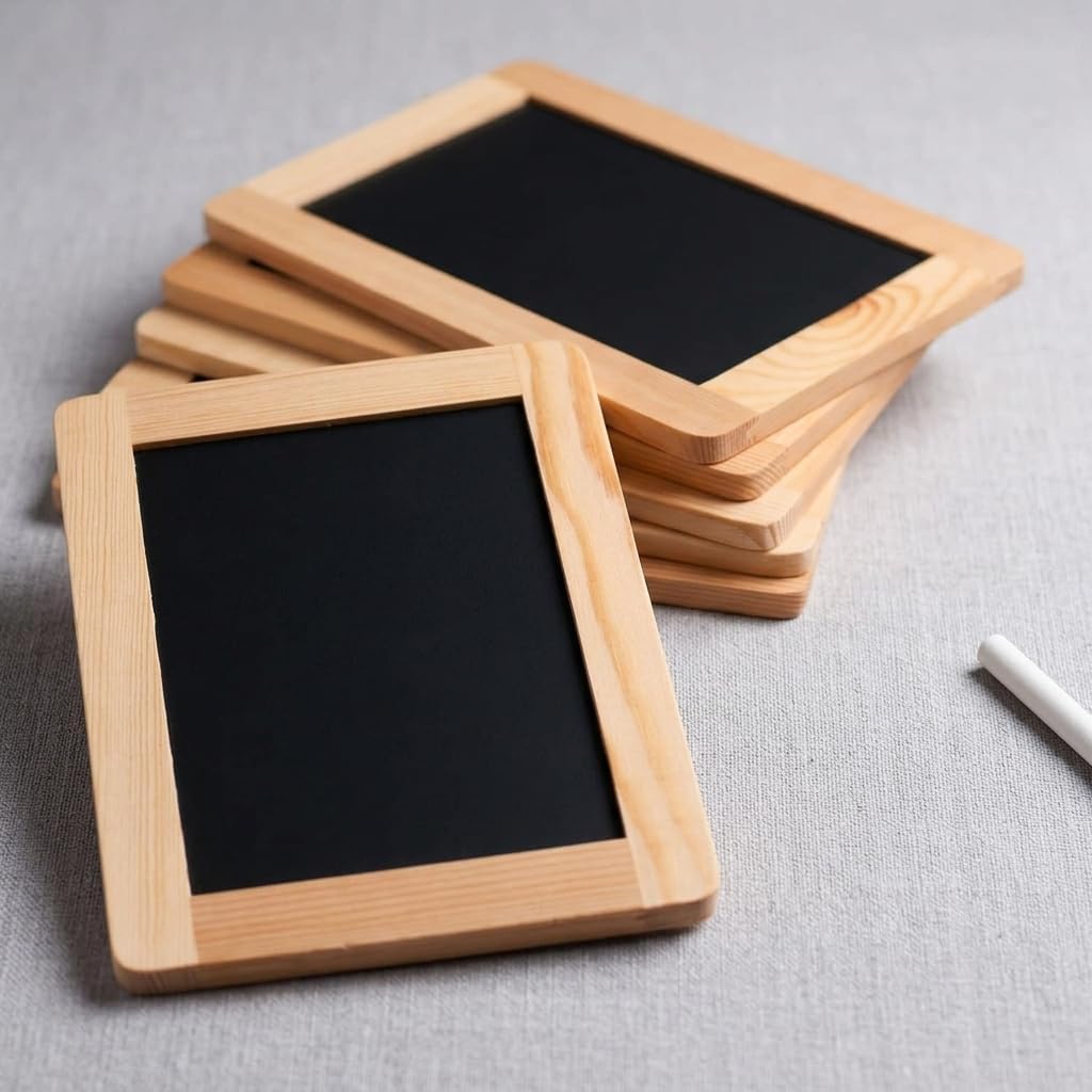 Mini Chalkboard Signs Pack of 6 with Wood Frame A Frame Style image 3