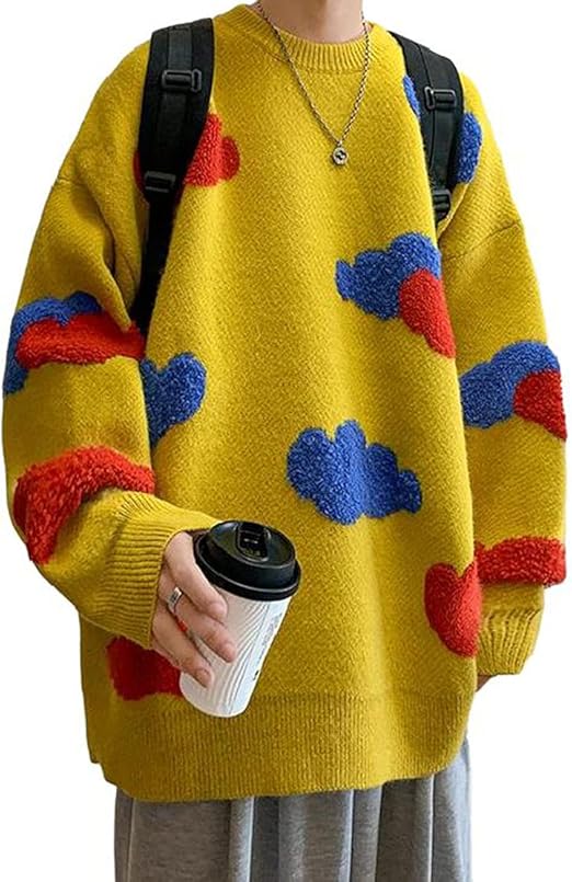 Amazon Aisaidunメンズ セーター 秋冬 ケーブル編み トップス カットソー ニットセーター ストリート系 原宿系 ゆったり トップス かっこいい セーター 通販