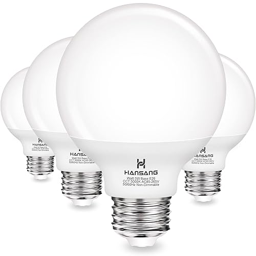 hansang G25 LED Globe Light Bulbs, 60W Equivalent, 5000K Daylight