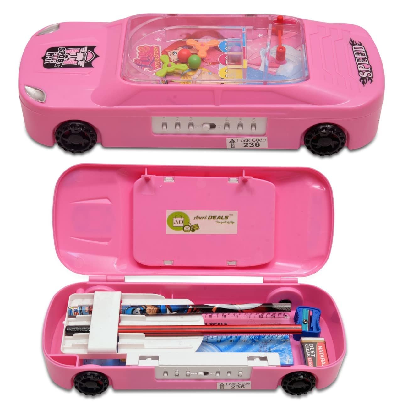 See full amazon price history chart for SKI Car Pencil Box for Kids with Password Lock and Game, Geometry Case for Boys, Girls, Return Gift, Pack of 1 (Pink) SKI Car Pencil Box for Kids with Password Lock and Game, Geometry Case for Boys, Girls, Return Gift, Pack of 1 (Pink) (B0DCTV4FHV) Amazon Price History, Amazon Price Tracker