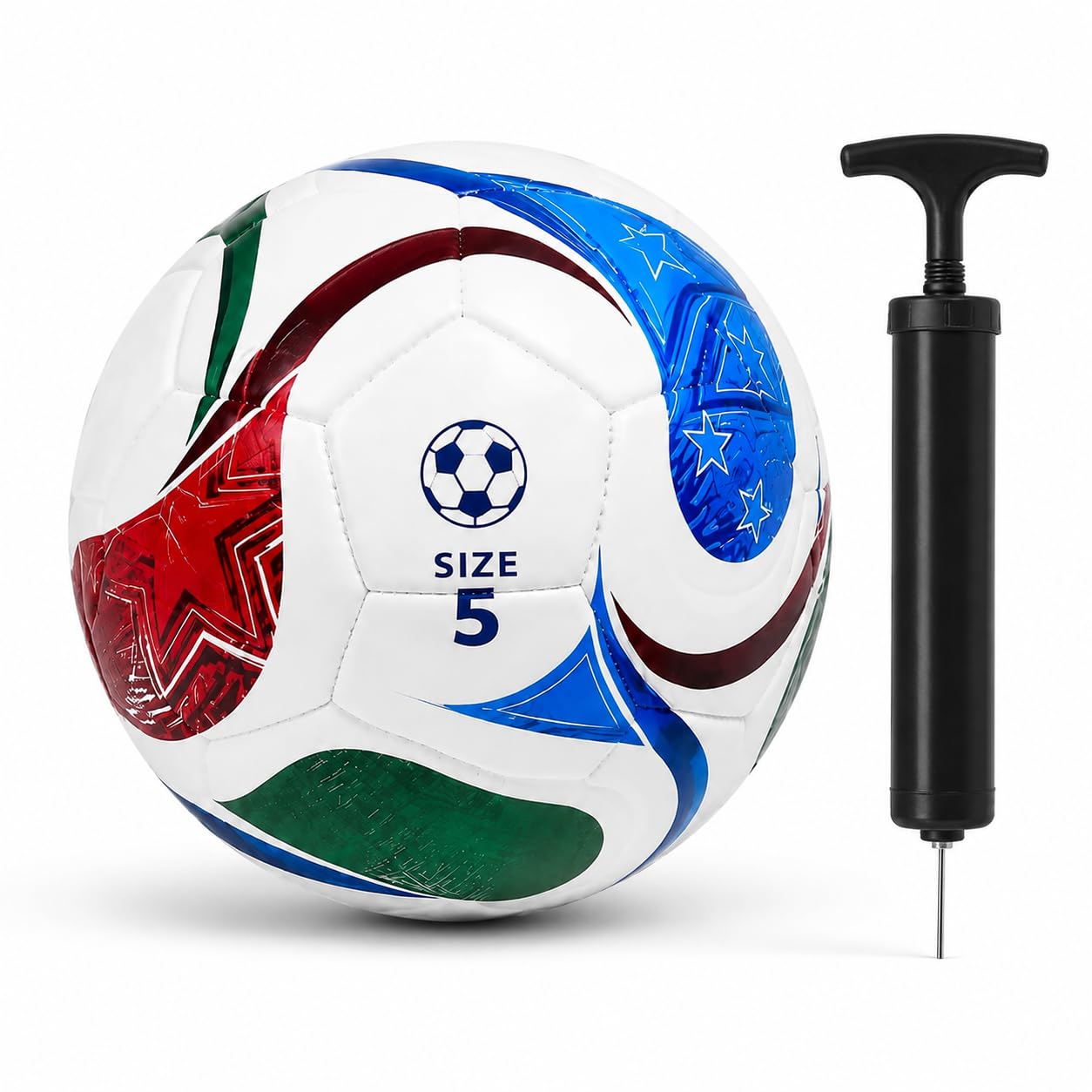 Size 5 Football with Hand Pump and Needle, Soccer Ball for Kids, Boys and Adults, Durable Training Football for Outdoor Indoor Games, Practice, School, Sports and Recreation-picture-30