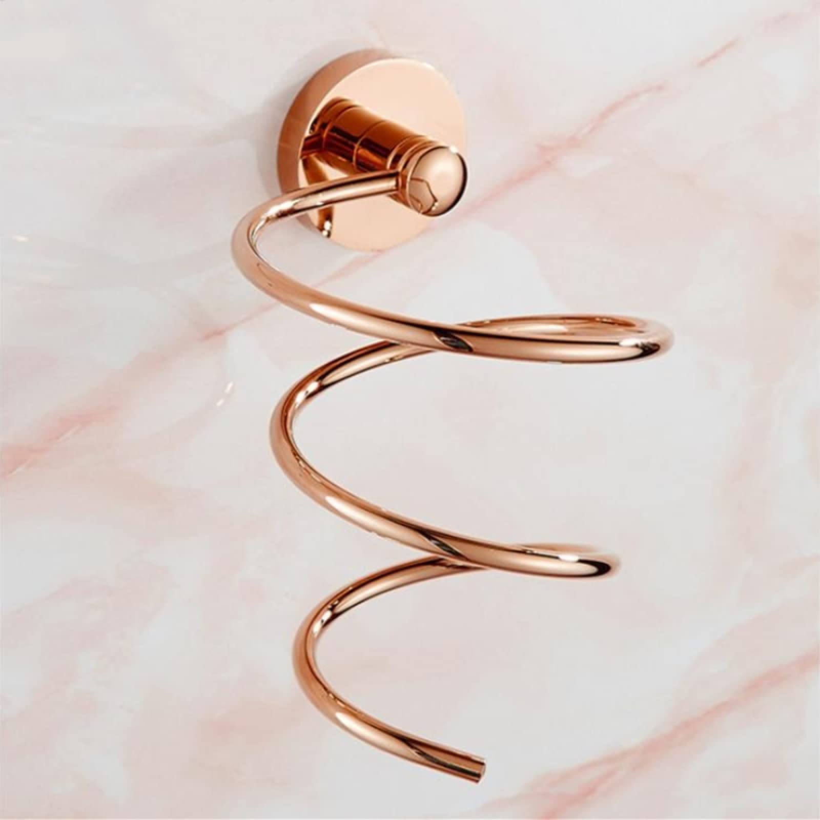ASerZenith Copper Full Bathroom Hair Drying Rack Solid Wall Wall Bathroom Toilet Hairdressing Hair Salon Hair Dryer Shelving,Rose Gold