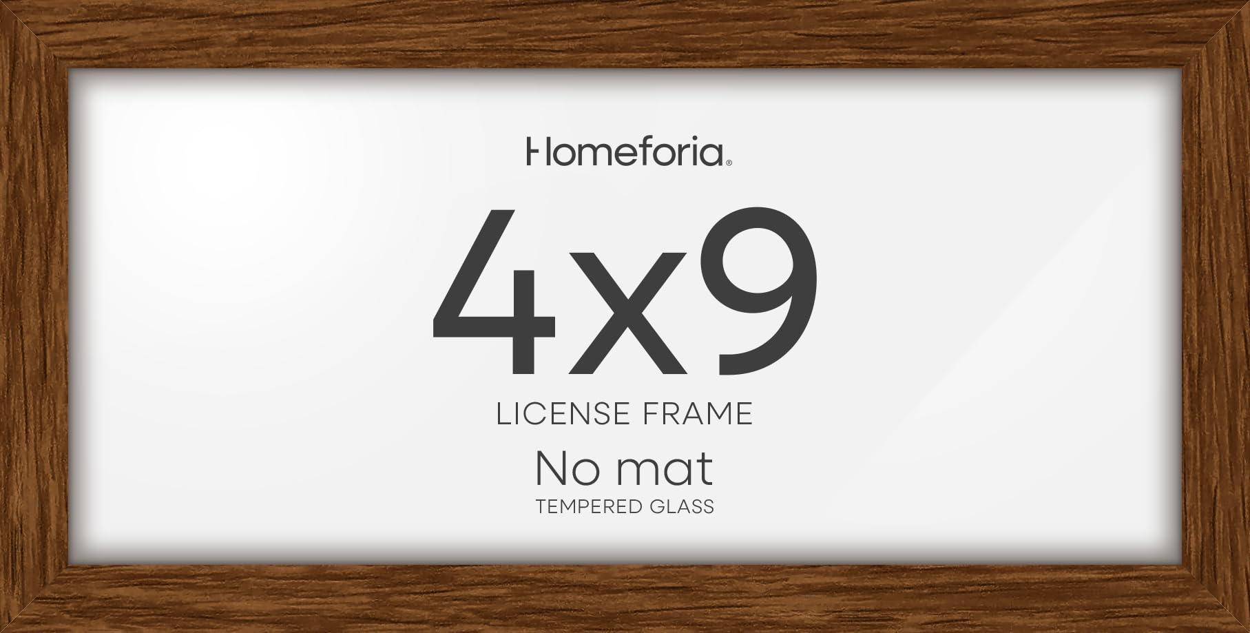 Homeforia 4x9 Business License Frame Brown, High End Dark Oak 4 x 9 Certificate Frame, 9x4 Wood Document Frames for Wall or Tabletop, 4by9 inch Walnut Wooden Frames, Tempered Glass, Wall Kit, Set of 2