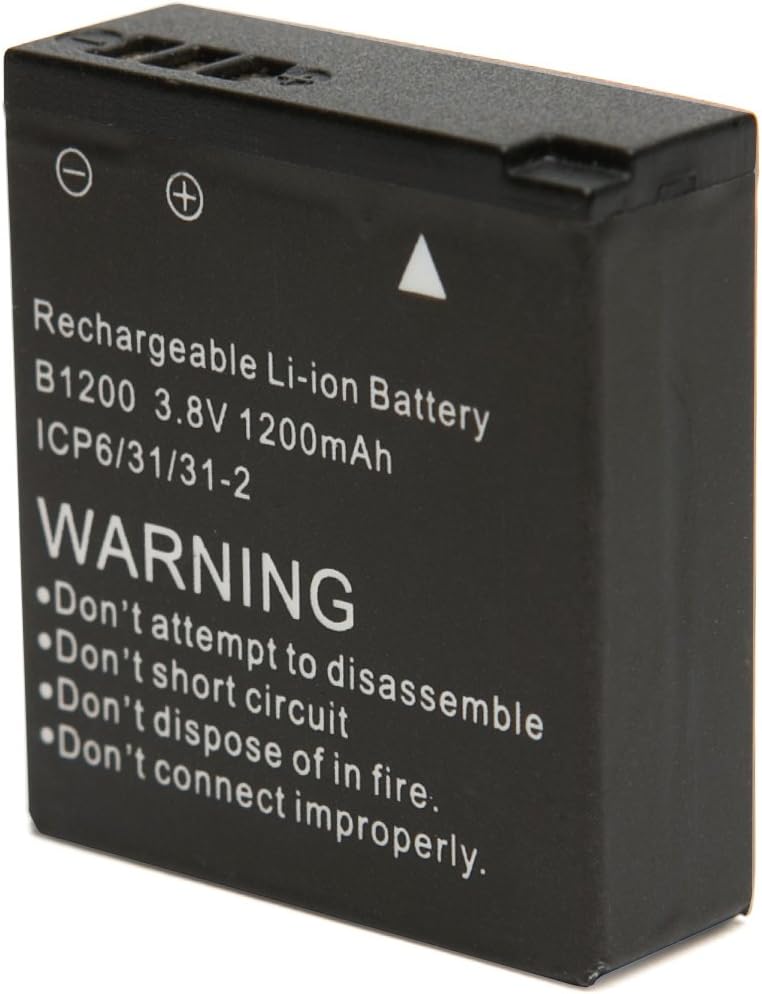 Monster Digital camas-0002-a Rechargeable Battery 1200 mAh for Action Cam 1080, Black