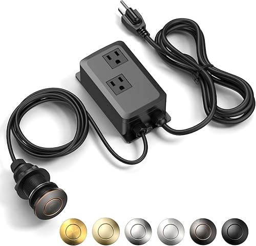 Kit de interruptor de aire de eliminación de basura, profesional, doble salida, triturador de desechos superior para fregadero, botón de eliminación