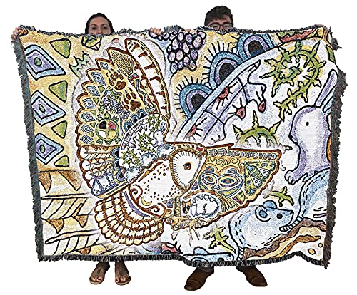 Barn Owl - Animal Spirits Totem - Sue Coccia - Cotton Woven Blanket Throw - Made in The USA (72x54)
