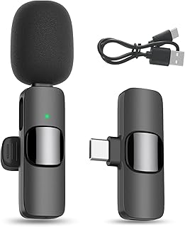 ميكروفون لافالير لاسلكي لآيفون 15/16/17، موبايلات اندرويد، ميكروفون صغير مع خاصية تقليل الضوضاء لتسجيل الفيديو والبث المباشر على اليوتيوب وتيك توك والمدونات الصوتية ومقابلات زووم