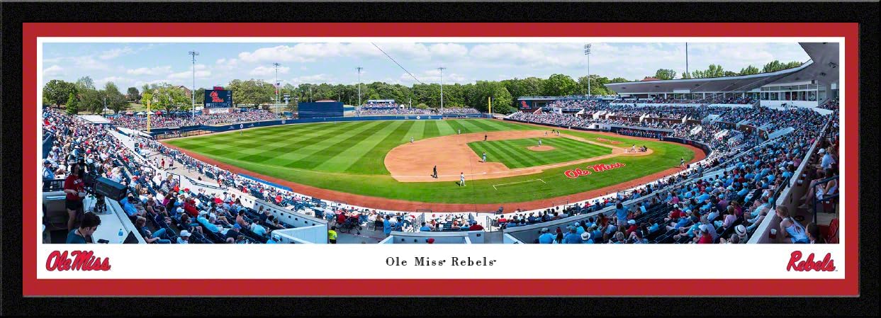 Ole Miss Rebels Baseball - Unframed Poster by Blakeway Panoramas (40"W x 13.5"H)