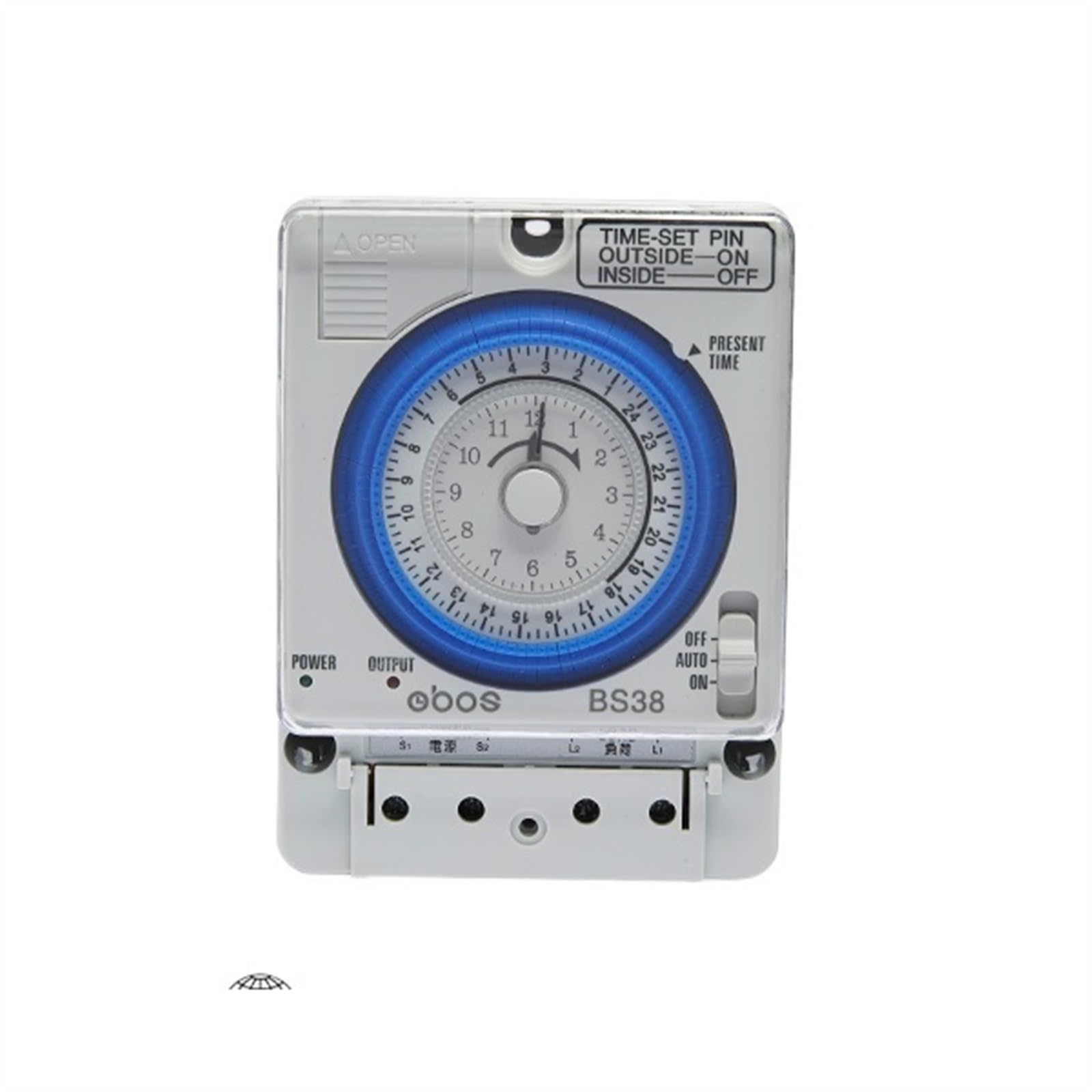 Temporizzatore luce 220V meccanico con unità di impostazione minima 15 minuti 96 accensioni/spegnimenti al giorno guida DIN con batteria