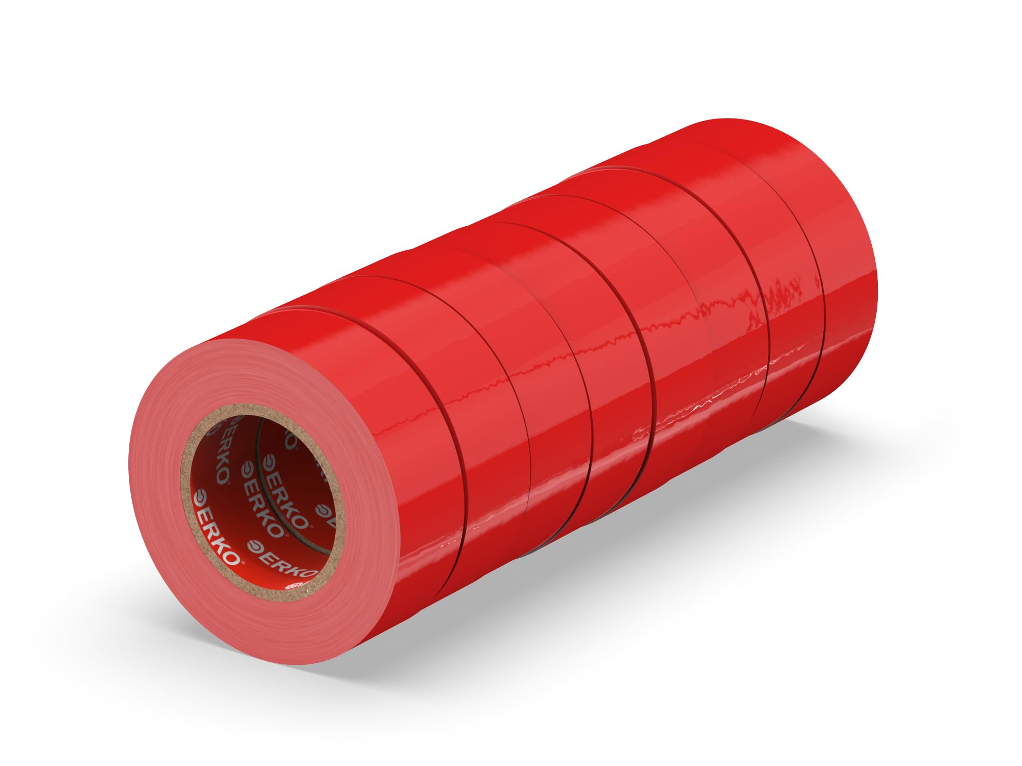 ERKO Isolierband Rot 19mm x 20m PVC Set 8 Stück Elektro Leitungen Reparatur, Hochflexibel mit starker Klebekraft, Chemiebeständig, Wasserfest, Klebeband