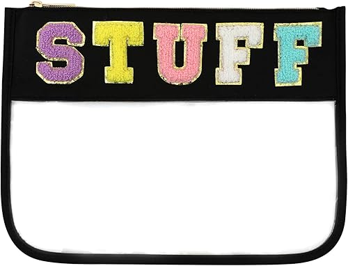 Bolsa de felpilla plana transparente bolsas multiusos de PVC y nailon bolsa de maquillaje de viaje con cremallera para mujeres y niños bolsas