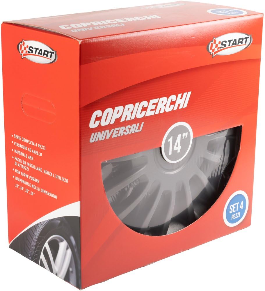 Start Set copricerchi auto antracite monza 14'' 4 pezzi in ABS