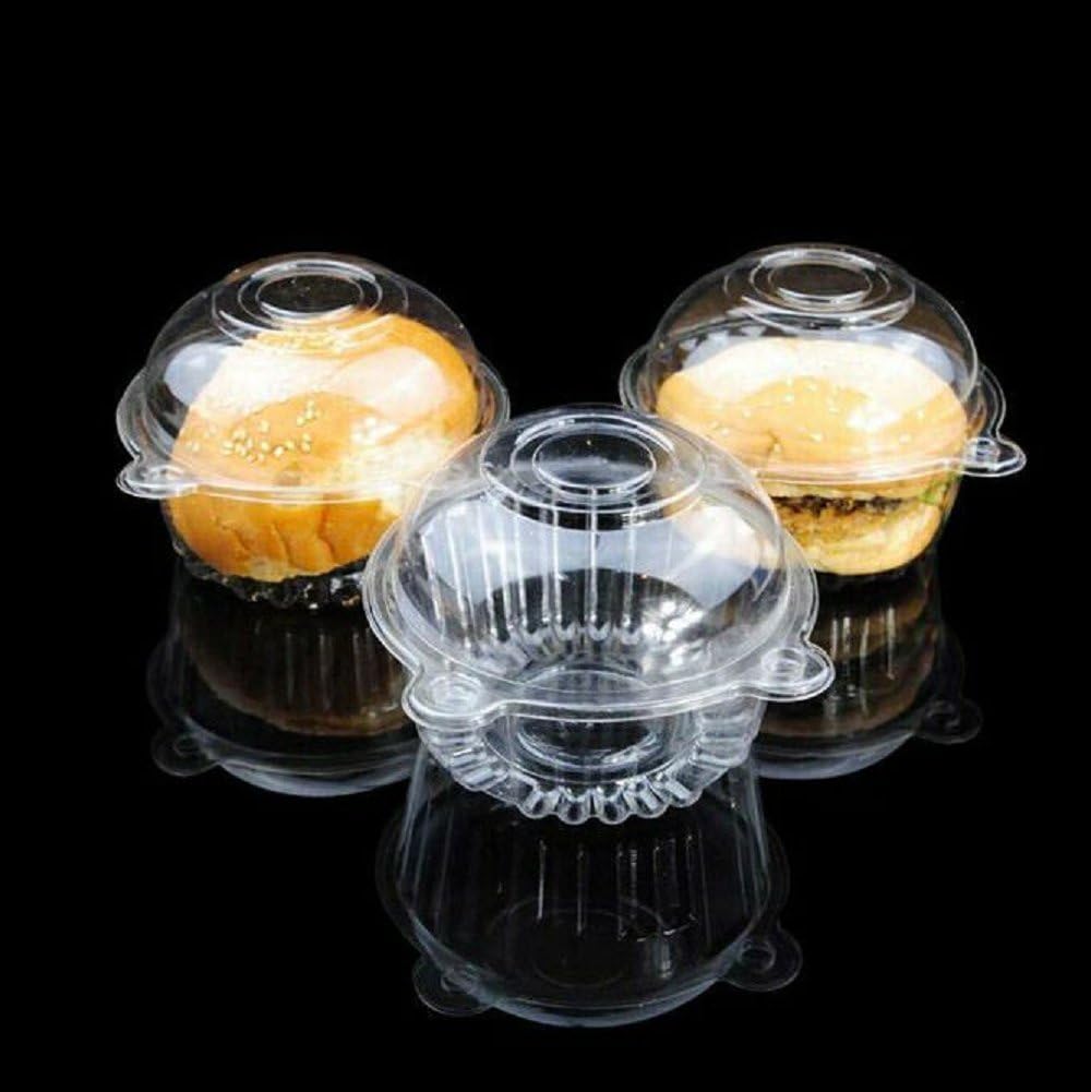 CYFELLBIU 100 pieces of plastic single cup cake muffin dome box box cup pod