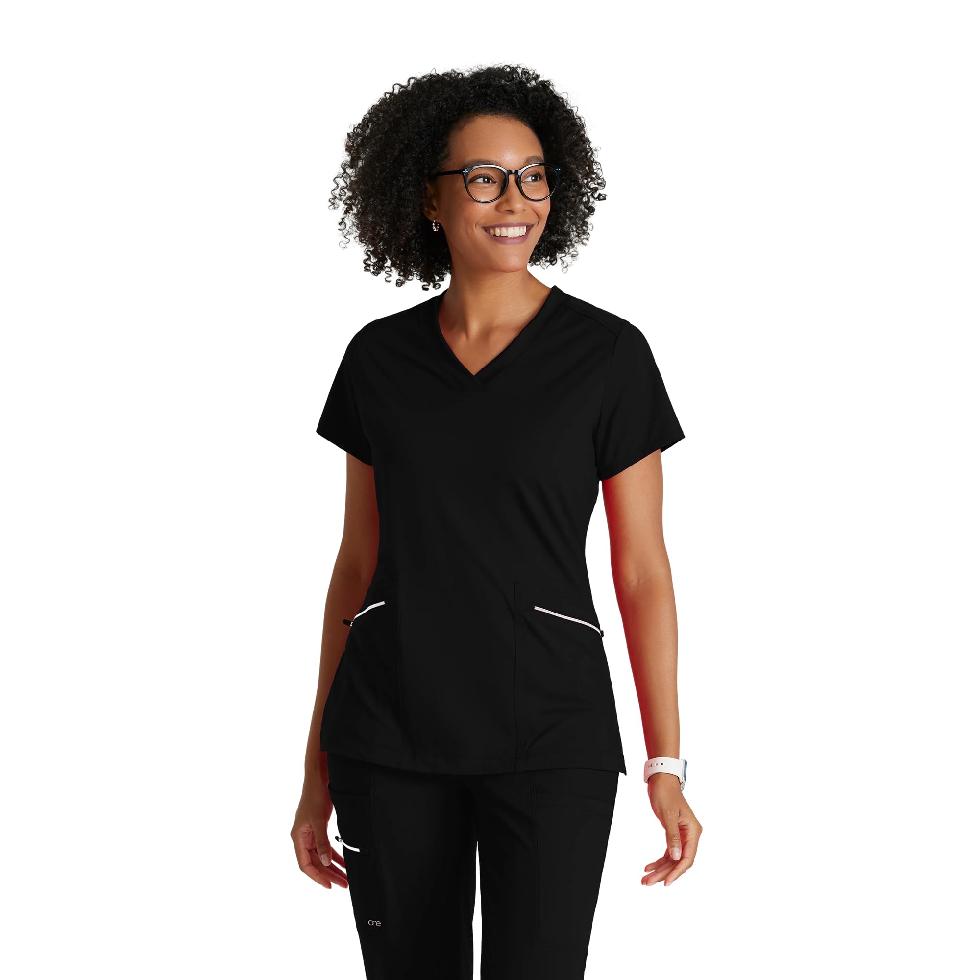 BARCO One Performance Knit Victory Classic Fit Scrub Top for Women – 2-Pocket, V-Neck Shirt with 360 Spandex Stretch
