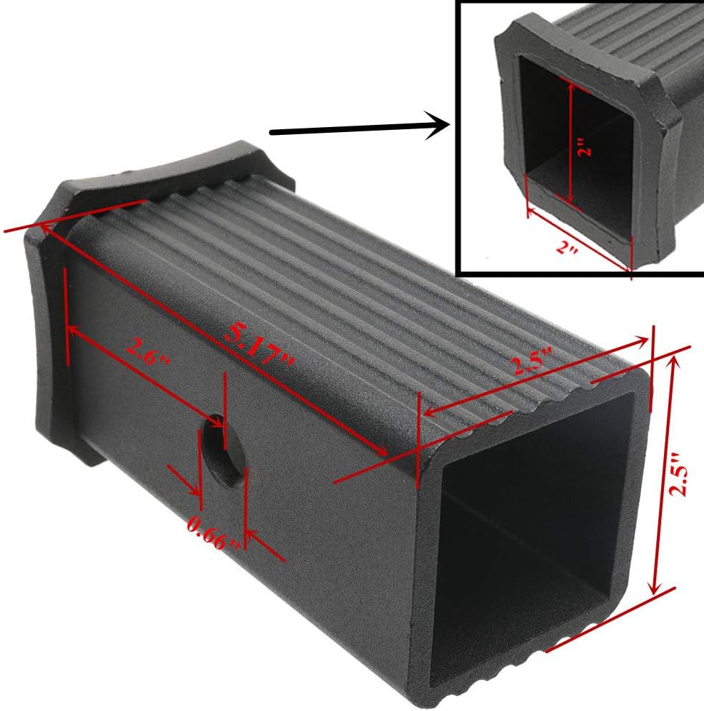DEF 2-1/2" to 2" Hitch Adapter Replacement for Standard 2-1/2" Square Receiver Hitch Billet Aluminum (2-1/2" to 2") - Image 2