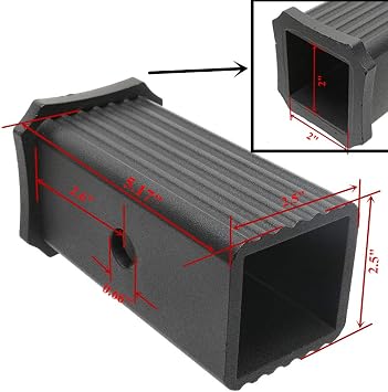 2-1/2 to 2 Hitch Adapter Replacement for Standard 2-1/2 Square Receiver Hitch Billet Aluminum (2-1/2 to 2)