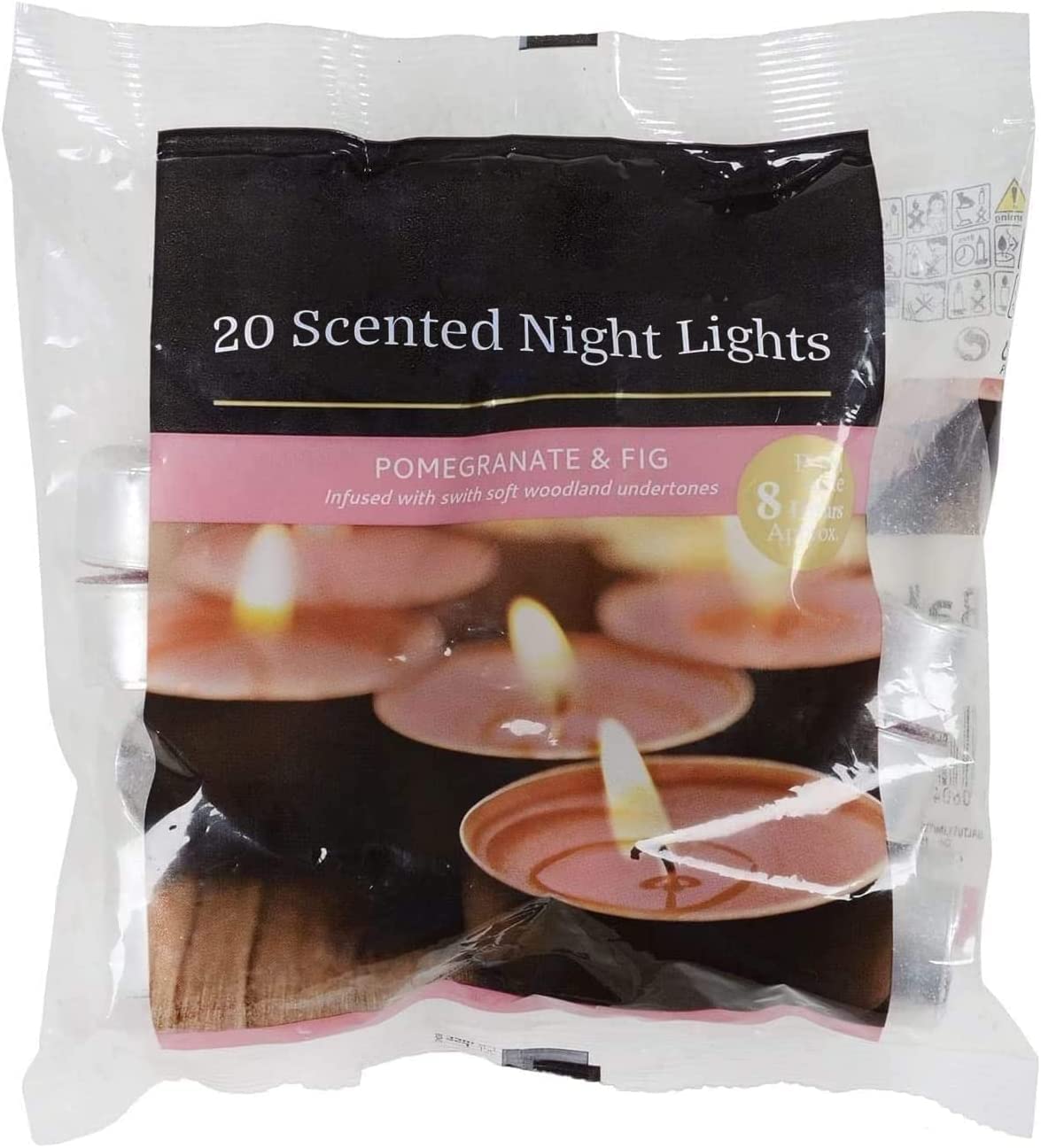 Scented Tealights Candle Packs with 8 Hours Burning Time - Long Lasting Natural Wax Melts/Tarts Available in Refreshing Fragrances, Decorative Accessories and Gift Packs (Pomegranate & Fig)